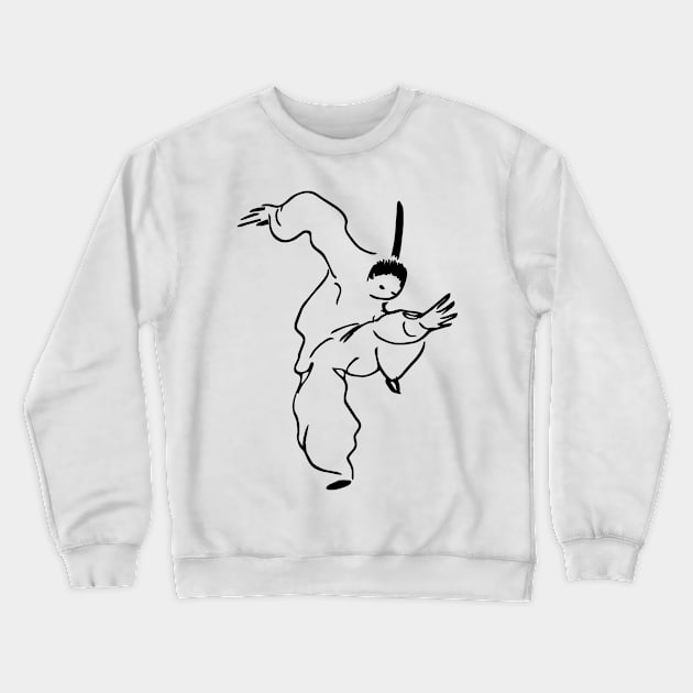 funny kungfu monk Crewneck Sweatshirt by Nikokosmos